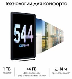 Планшет 10.4″ Samsung Galaxy Tab S6 Lite LTE 4Gb, 64Gb, серый (РСТ)— фото №4