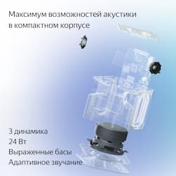 Умная колонка Яндекс Станция Миди с Алисой Zigbee, 24 Вт черный— фото №3