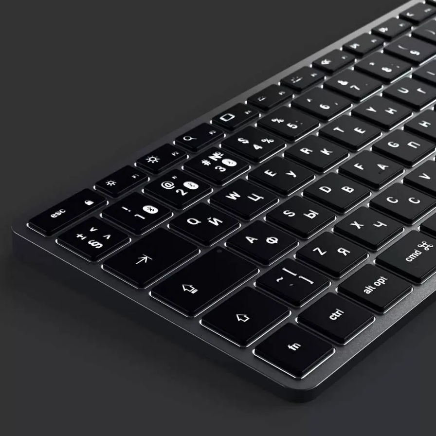 Клавиатура Satechi Slim X1 Bluetooth Backlit Keyboard, серый космос— фото №4